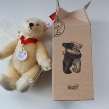 Load image into Gallery viewer, Sweet 2002 Small White Vintage STEIFF BEAR. Limited Edition Centenary Bear with Ceramic Medallion (671043)
