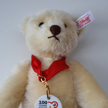 Load image into Gallery viewer, Sweet 2002 Small White Vintage STEIFF BEAR. Limited Edition Centenary Bear with Ceramic Medallion (671043)
