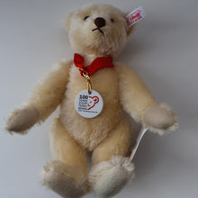 Load image into Gallery viewer, Sweet 2002 Small White Vintage STEIFF BEAR. Limited Edition Centenary Bear with Ceramic Medallion (671043)
