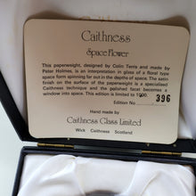 Load image into Gallery viewer, Fabulous LIMITED EDITION Scottish Caithness Glass Paperweight: Space Flower by Colin Terris; 1976 BOXED
