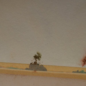 EDWARD GAGE (1925 - 2000). Listed Scottish Artist. 1970s Exotic Watercolour Entitled "Moon Miniature". SARDINIA
