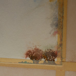 EDWARD GAGE (1925 - 2000). Listed Scottish Artist. 1970s Exotic Watercolour Entitled "Moon Miniature". SARDINIA