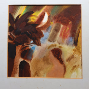 EDWARD GAGE (1925 - 2000). Listed Scottish Artist. 1970s Exotic Watercolour Entitled "Moon Miniature". SARDINIA