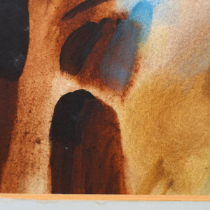 EDWARD GAGE (1925 - 2000). Listed Scottish Artist. 1970s Exotic Watercolour Entitled "Moon Miniature". SARDINIA