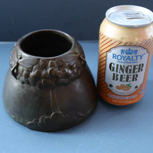 Load image into Gallery viewer, Swedish Bronze Pot / Vase by John Farngren (1884 - 1960) for Otto Meyer. Decorated with Relief Dragonflies and Flowers. SIGNED
