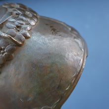Load image into Gallery viewer, Swedish Bronze Pot / Vase by John Farngren (1884 - 1960) for Otto Meyer. Decorated with Relief Dragonflies and Flowers. SIGNED
