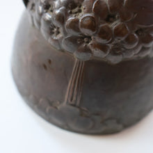 Load image into Gallery viewer, Swedish Bronze Pot / Vase by John Farngren (1884 - 1960) for Otto Meyer. Decorated with Relief Dragonflies and Flowers. SIGNED
