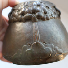 Load image into Gallery viewer, Swedish Bronze Pot / Vase by John Farngren (1884 - 1960) for Otto Meyer. Decorated with Relief Dragonflies and Flowers. SIGNED
