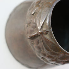Load image into Gallery viewer, Swedish Bronze Pot / Vase by John Farngren (1884 - 1960) for Otto Meyer. Decorated with Relief Dragonflies and Flowers. SIGNED
