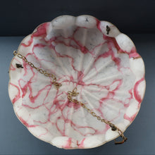 Load image into Gallery viewer, Vintage Glass Hanging Goldfish Bowl or Flycatcher Lampshade. Opaque Glass with Oodles of Raspberry Ripple Veins
