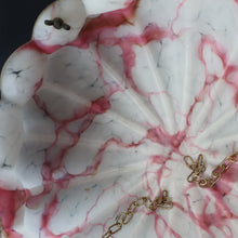Load image into Gallery viewer, Vintage Glass Hanging Goldfish Bowl or Flycatcher Lampshade. Opaque Glass with Oodles of Raspberry Ripple Veins
