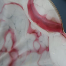 Load image into Gallery viewer, Vintage Glass Hanging Goldfish Bowl or Flycatcher Lampshade. Opaque Glass with Oodles of Raspberry Ripple Veins
