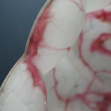 Load image into Gallery viewer, Vintage Glass Hanging Goldfish Bowl or Flycatcher Lampshade. Opaque Glass with Oodles of Raspberry Ripple Veins
