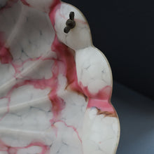 Load image into Gallery viewer, Vintage Glass Hanging Goldfish Bowl or Flycatcher Lampshade. Opaque Glass with Oodles of Raspberry Ripple Veins
