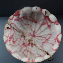 Load image into Gallery viewer, Vintage Glass Hanging Goldfish Bowl or Flycatcher Lampshade. Opaque Glass with Oodles of Raspberry Ripple Veins
