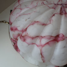 Load image into Gallery viewer, Vintage Glass Hanging Goldfish Bowl or Flycatcher Lampshade. Opaque Glass with Oodles of Raspberry Ripple Veins
