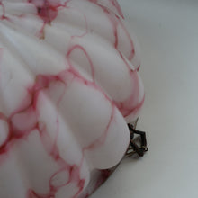 Load image into Gallery viewer, Vintage Glass Hanging Goldfish Bowl or Flycatcher Lampshade. Opaque Glass with Oodles of Raspberry Ripple Veins
