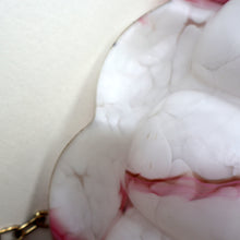 Load image into Gallery viewer, Vintage Glass Hanging Goldfish Bowl or Flycatcher Lampshade. Opaque Glass with Oodles of Raspberry Ripple Veins
