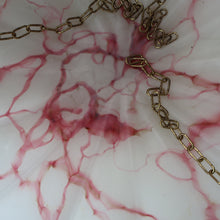 Load image into Gallery viewer, Vintage Glass Hanging Goldfish Bowl or Flycatcher Lampshade. Opaque Glass with Oodles of Raspberry Ripple Veins
