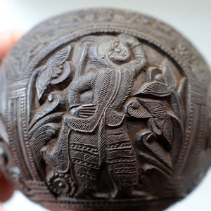 Antique 19th Century South East Asian / Burmese Hand Carved Coconut Cup
