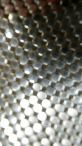 Glittery Vintage SILVER Glomesh Disco Evening Clutch Bag or Purse. Fancy Diamante Clasp Detail