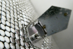 Glittery Vintage SILVER Glomesh Disco Evening Clutch Bag or Purse. Fancy Diamante Clasp Detail