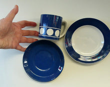 Load image into Gallery viewer, Vintage 1960s Coffee Set CORNISHWARE TG Green Jersey Blue Design by Judith Onions
