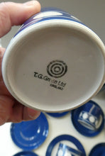 Load image into Gallery viewer, Vintage 1960s Coffee Set CORNISHWARE TG Green Jersey Blue Design by Judith Onions
