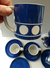 Load image into Gallery viewer, Vintage 1960s Coffee Set CORNISHWARE TG Green Jersey Blue Design by Judith Onions
