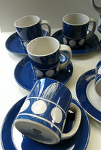 Load image into Gallery viewer, Vintage 1960s Coffee Set CORNISHWARE TG Green Jersey Blue Design by Judith Onions
