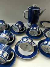 Load image into Gallery viewer, Vintage 1960s Coffee Set CORNISHWARE TG Green Jersey Blue Design by Judith Onions
