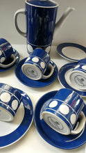Load image into Gallery viewer, Vintage 1960s Coffee Set CORNISHWARE TG Green Jersey Blue Design by Judith Onions
