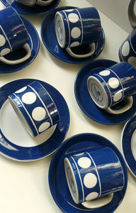 Vintage 1960s Coffee Set CORNISHWARE TG Green Jersey Blue Design by Judith Onions