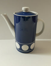 Load image into Gallery viewer, Vintage 1960s Coffee Set CORNISHWARE TG Green Jersey Blue Design by Judith Onions
