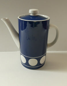 Vintage 1960s Coffee Set CORNISHWARE TG Green Jersey Blue Design by Judith Onions