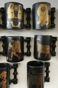 JOB LOT: Early 1970s PORTMEIRION Large ZODIAC Mugs designed by John Cuffley. 12 in Total