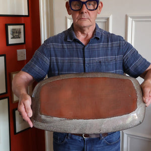 CORNISH STUDIO POTTERY. 1970s Massive Oblong Plate Made at Polperro Pottery