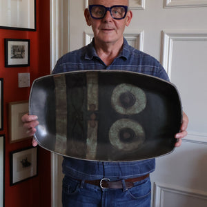 CORNISH STUDIO POTTERY. 1970s Massive Oblong Plate Made at Polperro Pottery