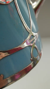 Very Rare EDWARDIAN PARAGON Star Mark. Porcelain & Applied Silver Cabaret Coffee Service