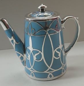 Very Rare EDWARDIAN PARAGON Star Mark. Porcelain & Applied Silver Cabaret Coffee Service