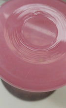 Load image into Gallery viewer, MONART Scottish Glass. Fine Vintage Art Glass Vase, 1930s. Shape GC. Mottled Pink with Black Rim Speckled with Gold Aventurine Flakes
