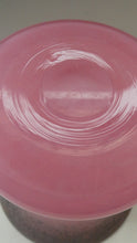 Load image into Gallery viewer, MONART Scottish Glass. Fine Vintage Art Glass Vase, 1930s. Shape GC. Mottled Pink with Black Rim Speckled with Gold Aventurine Flakes
