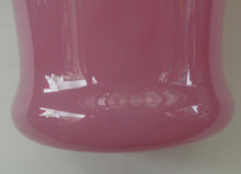 Load image into Gallery viewer, MONART Scottish Glass. Fine Vintage Art Glass Vase, 1930s. Shape GC. Mottled Pink with Black Rim Speckled with Gold Aventurine Flakes
