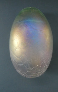 1983 John Ditchfield Iridescent Glasform Crackle Glass Vase