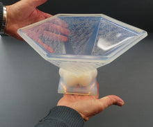 Load image into Gallery viewer, LARGE 1930s Art Deco ETLING Glass Decorative Bowl or Vase. Hexagonal Shape with Cute  
