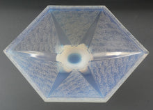 Load image into Gallery viewer, LARGE 1930s Art Deco ETLING Glass Decorative Bowl or Vase. Hexagonal Shape with Cute  
