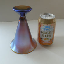 Load image into Gallery viewer, German WMF &quot;Myra Kristal&quot; Glass Trumpet Shape Vase with Stunning Blue and Gold Iridescent Lustres
