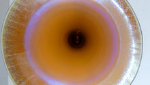 Load image into Gallery viewer, German WMF &quot;Myra Kristal&quot; Glass Trumpet Shape Vase with Stunning Blue and Gold Iridescent Lustres
