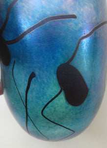 Early Ditchfield Lustre Lily-Pad Peacock Lustre Vase. Signed. Unique Collection