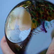 Load image into Gallery viewer, Scottish CAITHNESS GLASS Paperweight (2003) Entitled GLOBAL BEAUTY. Limited Edition of 500
